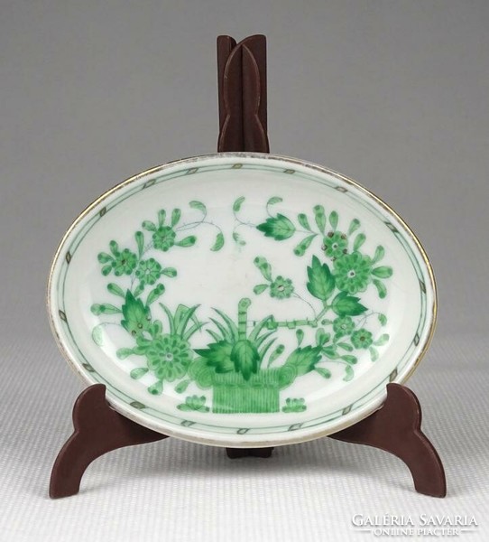 1K856 Zöld indiai kosár mintás Herendi porcelán hamutál