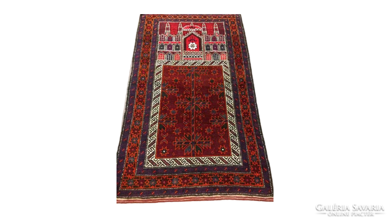 Afghan tribal rug purple-orange 150x80cm
