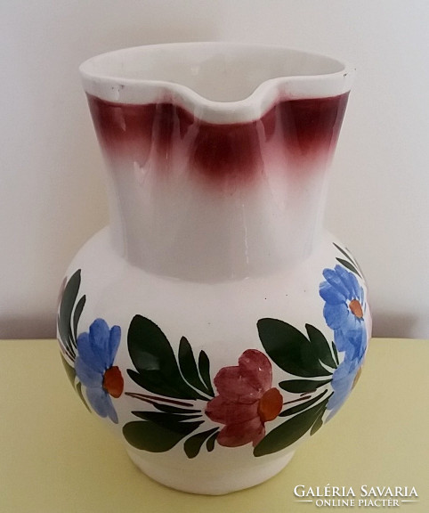 Old granite jug with floral spout 19 cm