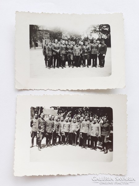 Régi mini katona fotó csoportkép fénykép 2 db
