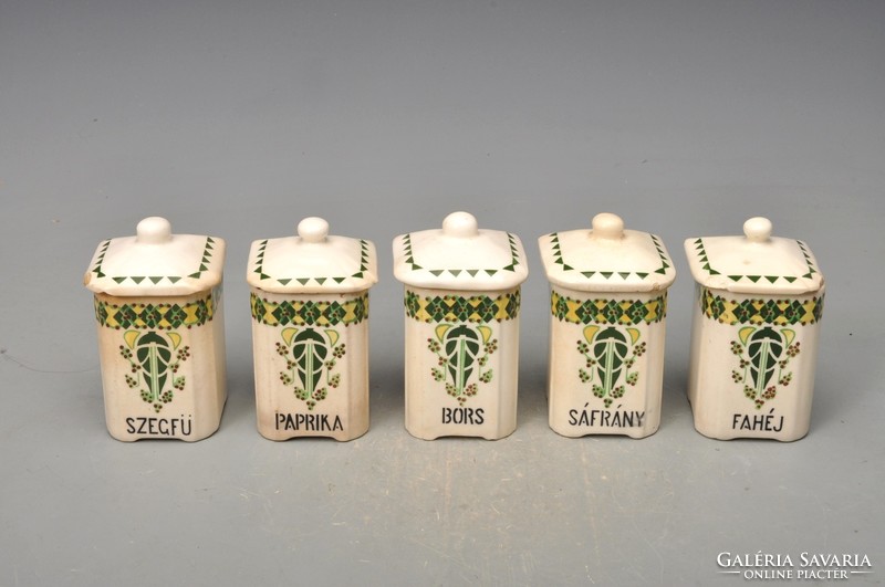 Old Art Nouveau ceramic pendant holders, 5 pieces. The decor of the kitchen.