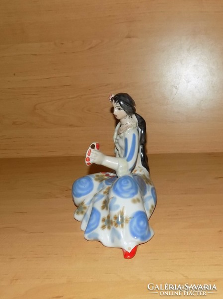 Orosz porcelán kártyajós Carmen szobor figura 15,5 cm (po-4)