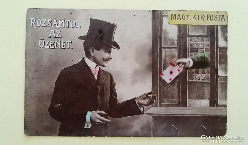 Régi képeslap 1907 Magyar Királyi Posta motívumos fotó levelezőlap
