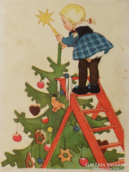 Régi karácsonyi képeslap 1940 levelezőlap