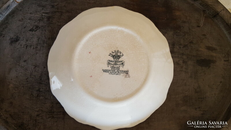 Antique English mason's ascot, faience cake plate