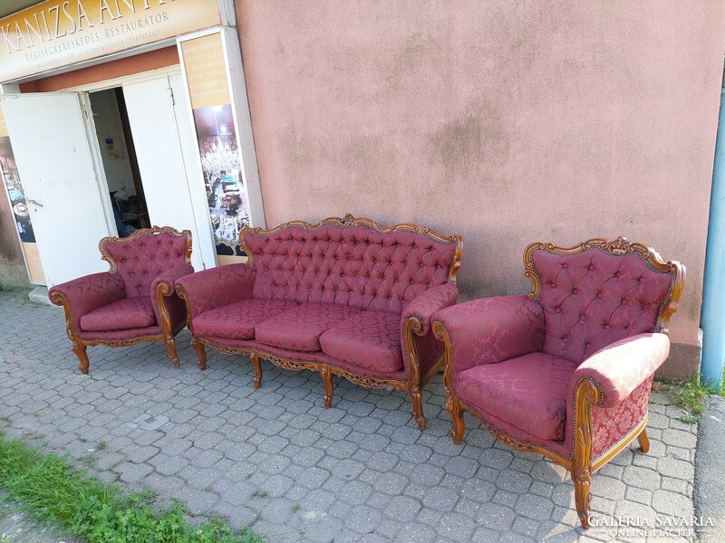 Antique Viennese baroque sofa set