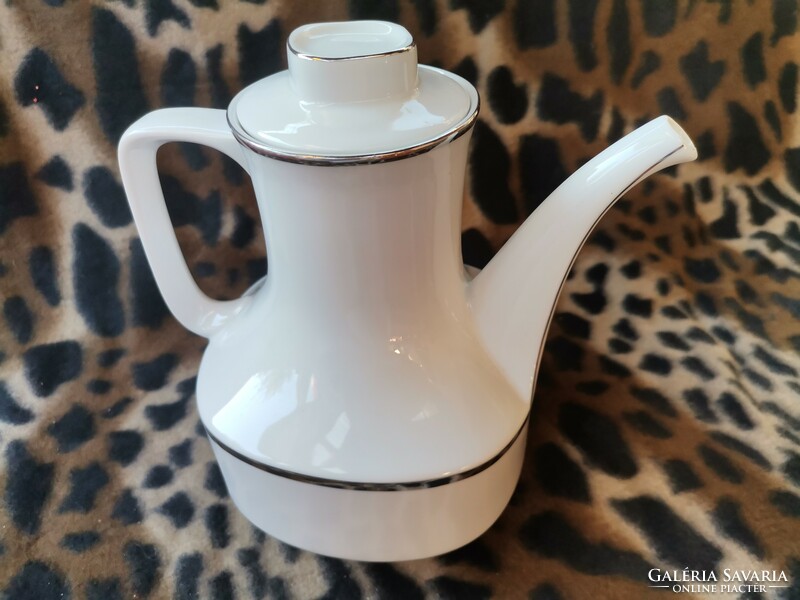 Vintage Bavaria porcelán teás kávés kiöntő, fehér porcelán kancsó, egyedi ajándék asztali kínáló