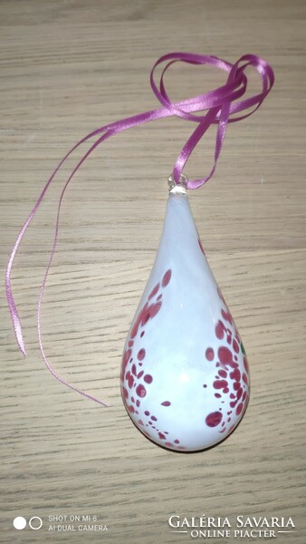 Beautiful drop-shaped blown glass ornament