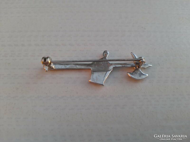 A beautiful silver halberd brooch with marcasite