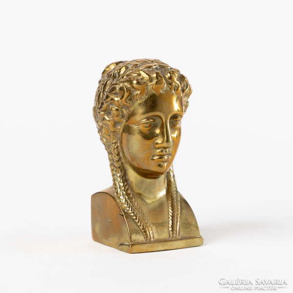 Small Greek female bust in brass