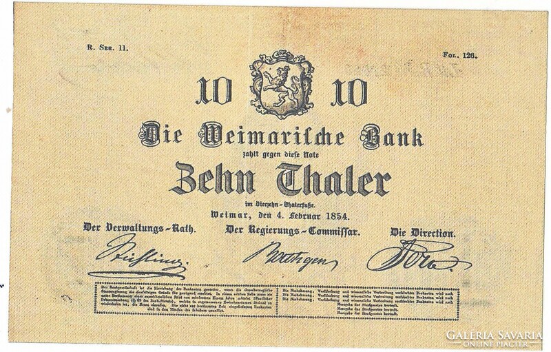 Német államok /Weimar/ 10 Thaller 1854 REPLICA