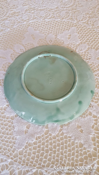 Gyönyörű,antik szecessziós majolika tányér 25.5 cm.