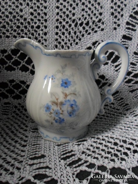 Zsolnay blue floral feathered baroque milk spout with shield seal