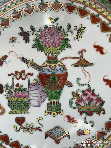 TÉLI VÁSÁR!  JINGDEZHEN Igényes, színpompás kézzel festett Famille Rose csészék saját tálcával