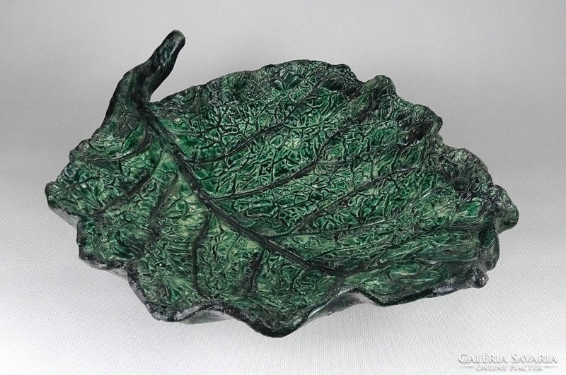 1K947 large leaf-shaped weaver ceramic table centerpiece offering 38 cm