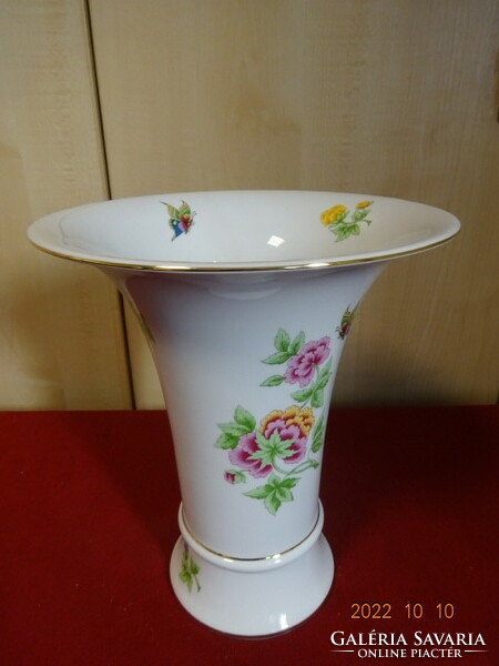 Hölóháza porcelain, vase with hydrangea pattern. 25 cm high. He has! Jokai.