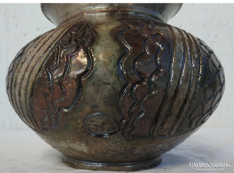 Füzesi Zsuzsa Iparművészeti jelzett zsűrizett kerámia váza