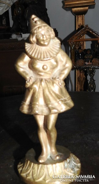 Girl in clown dress, copper statue, m: 14 cm