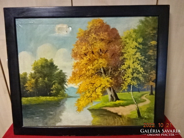 Autumn landscape, oil painting, salai etc. 1942. There are! Jokai.