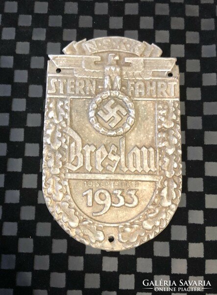 1933 Breslau,  Stern Fahrt Plaque German