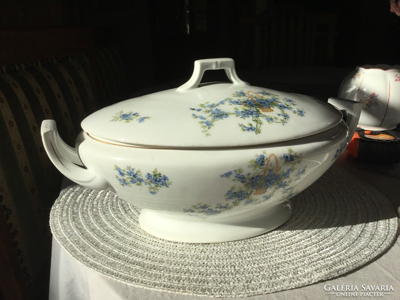 Elbogen soup bowl, 32.5 x 21 inches, forget-me-not pattern, rarity