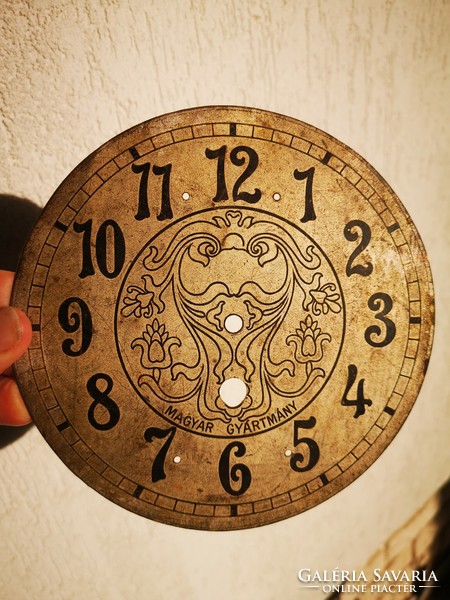 Antique art nouveau wall clock, 1 heavy, spring dial, pewter German art deco.