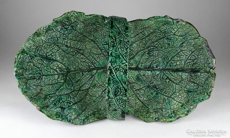 1K946 large cabbage leaf weaver ceramic table centerpiece offering 40 cm
