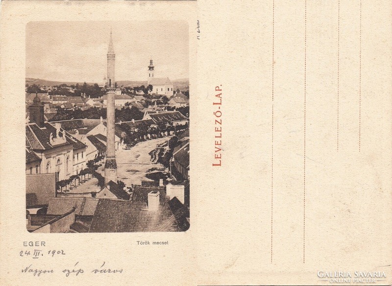 Eger Török mecset 1902   .Posta van !