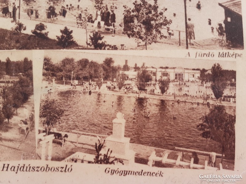 Régi képeslap Hajdúszoboszló gyógyfürdő fotó levelezőlap