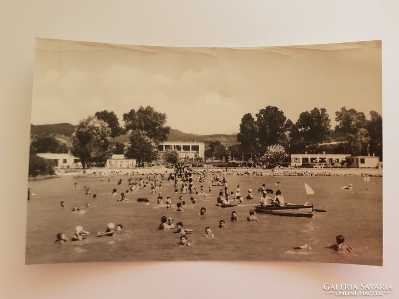 Old postcard 1965 vonyarcvashegy beach spa photo postcard