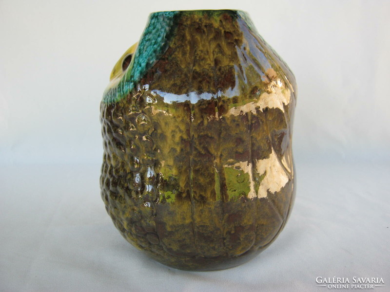 Retro ... jelzett iparművészeti kerámia bagoly váza