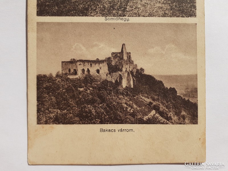 Old postcard 1931 Somlóhegy Bakacs castle ruins photo postcard