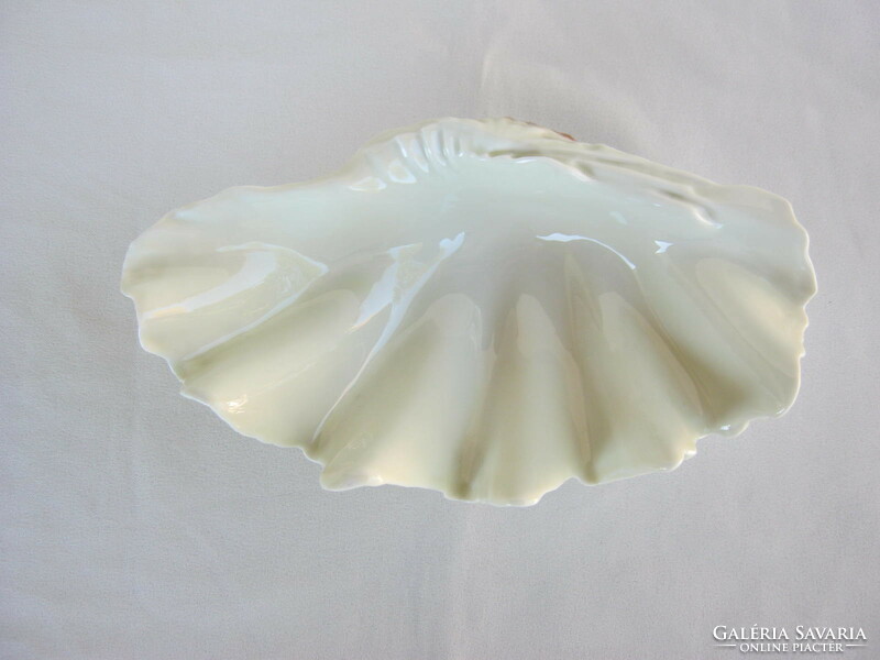 Retro ... Hollóházi porcelán kagyló alakú tál kínáló