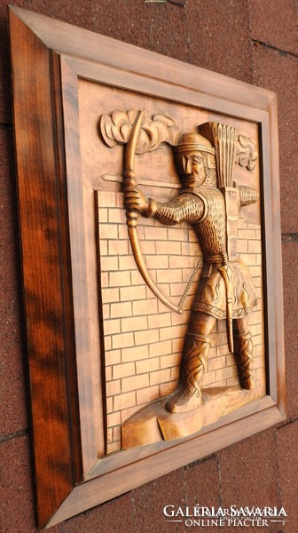 Sagittarius - wooden relief - three-dimensional