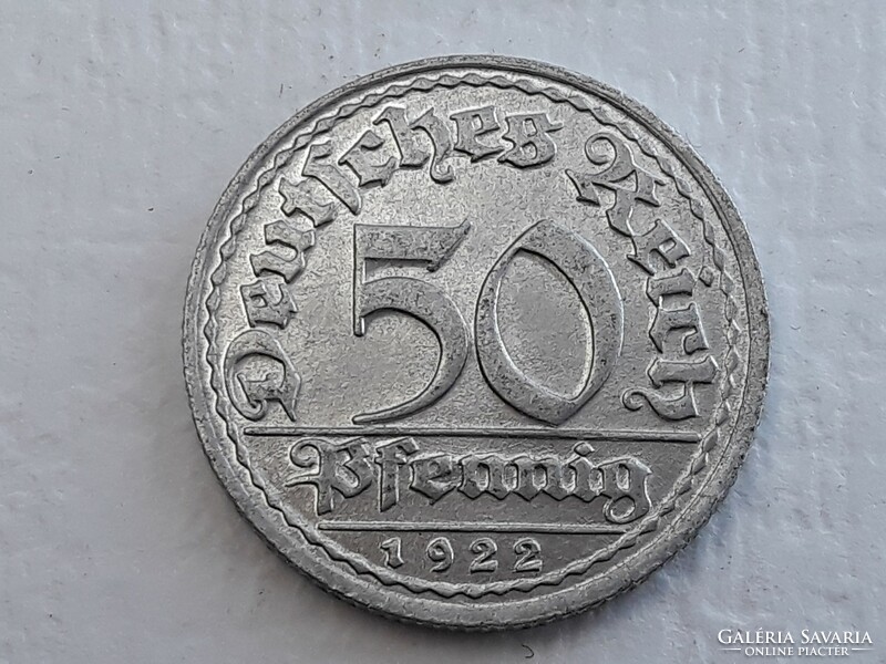 Germany 50 pfennig 1922 d coin - Weimar Republic 50 pfennig 1922 foreign coin