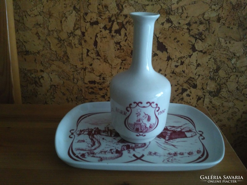 Pálinka offering with a view of Egri - Great Plain porcelain