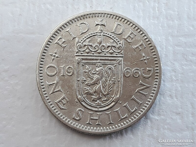 Egyesült Királyság 1 Shilling 1966 érme - Brit 1 Shilling 1966 Skót címer II. Erzsébet királynő