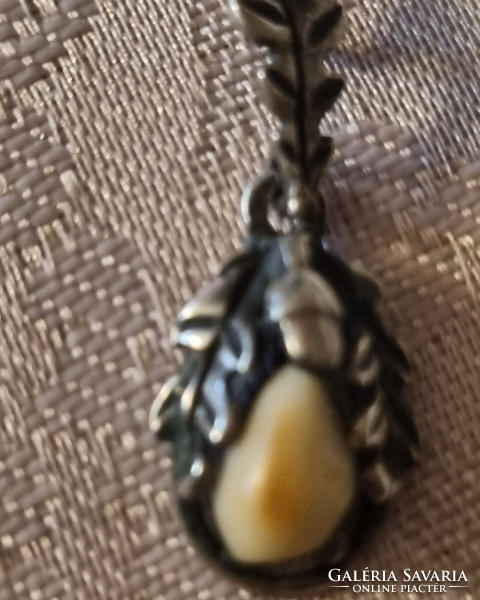 Art Nouveau silver pendant with chain 925