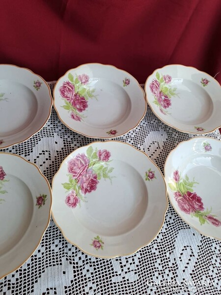 10 Pcs rare pink Zsolnay plates plate deep plate heirloom collector's tableware