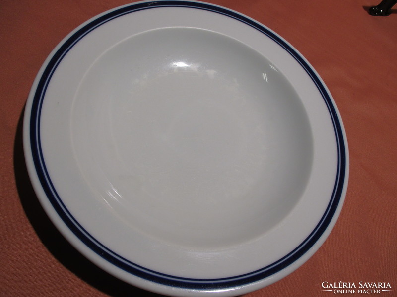 9 db retro Alföldi dupla kék csíkos mély tányér