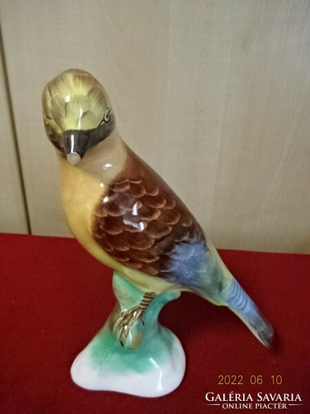 Bodrogkeresztúri mázas kerámia figura, kézzel festett madár. Vanneki! Jókai.