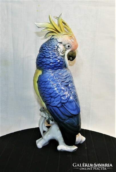 Kakadú - Papagáj - Nagyméretű Ens porcelán - 28 cm