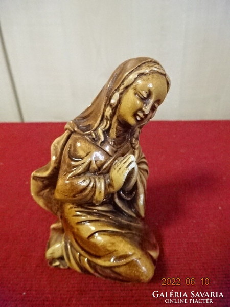 Hungarian glazed ceramic figure, Virgin Mary praying. He has! Jokai.
