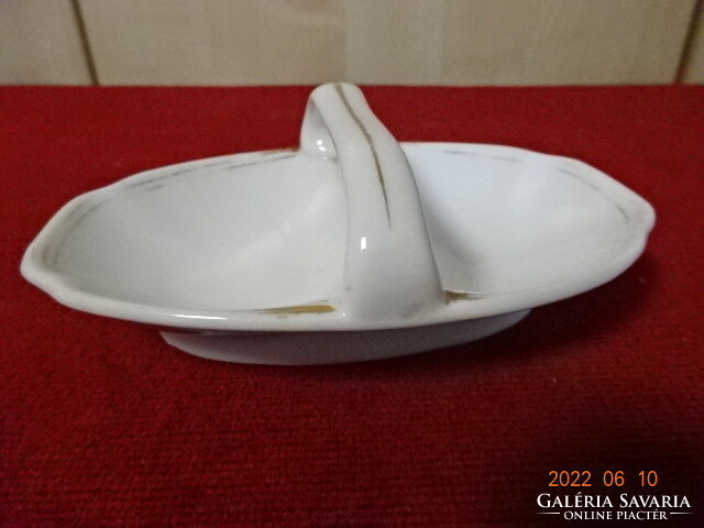 Mc Czechoslovak porcelain salt shaker, length 13 cm. He has! Jokai.