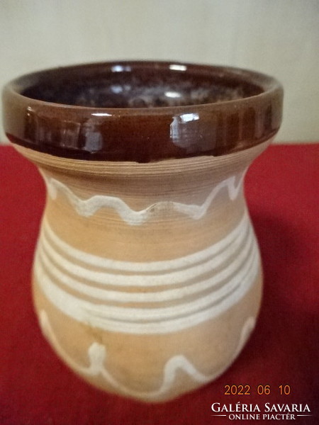 Hungarian glazed ceramic vase, hand painted. He has! Jokai.