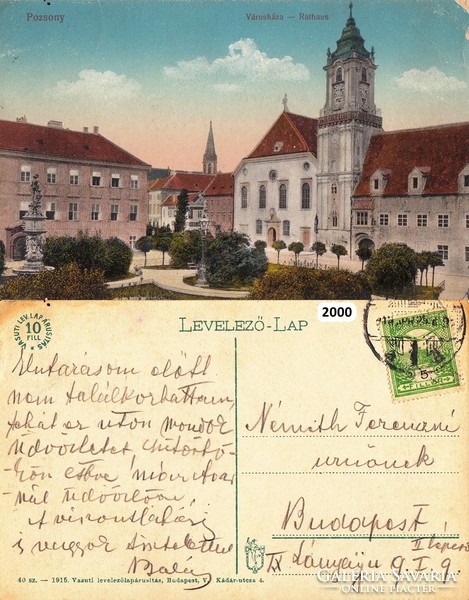 Pozsony városháza 1915    .Posta van !