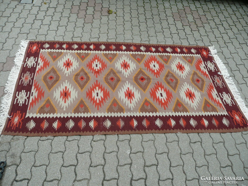 Antique, large kilim carpet from the 1930s-40s in good condition, cleaned 270*140 cm