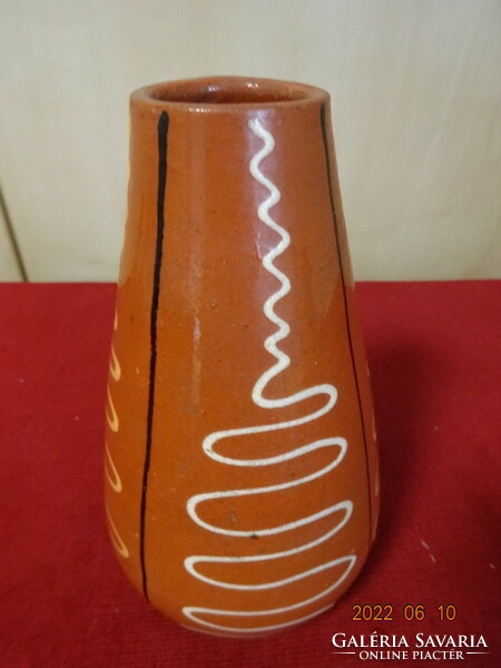Hungarian glazed ceramic vase, height 16 cm. He has! Jokai.