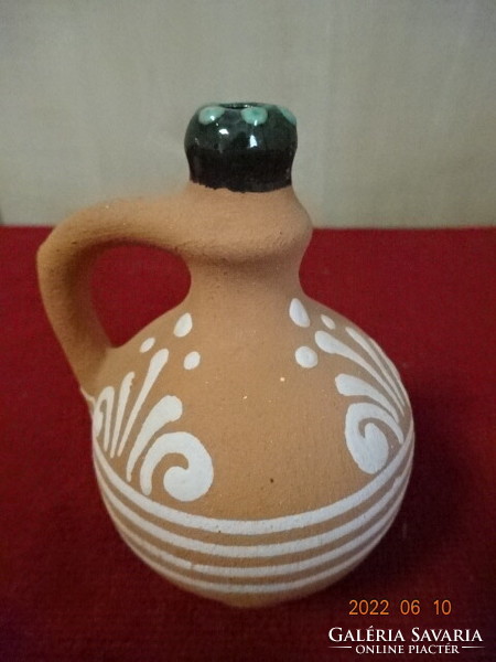 Hungarian ceramic rattle jug, hand painted. He has! Jokai.