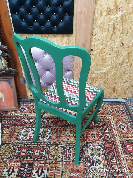 Provence vintage chair with new Moroccan pattern upholstery
